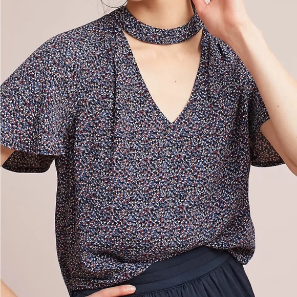 Maeve Tops - MAEVE by ANTHROPOLOGIE Printed Cutout Blouse